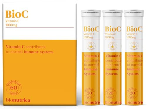 BioC Vitamin C 1000mg – 60 Effervescent Tablets - Powerful Antioxidant | Immune Support and Anti-Inflammatory | Vegan-Friendly, Vegetarian, and Non-GMO