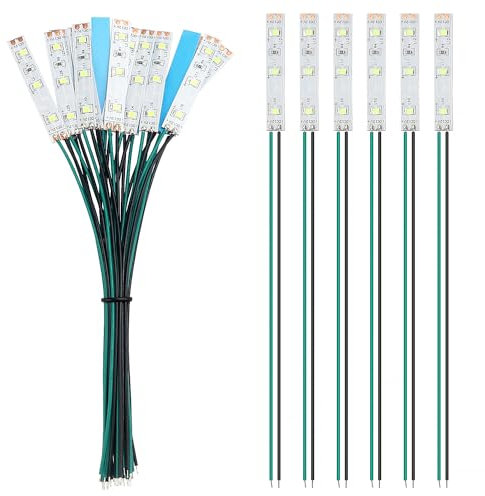 YIXISI 15 PCS 50mm Prewired Strip LED, 12V - 18V LED Strip Light, 2335 SMD LED Light, Green