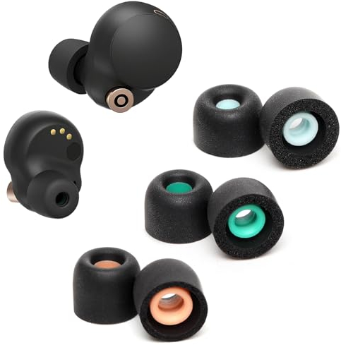 Memory Foam Ear Buds für Sony WF-1000XM4, Ohrstöpsel Ersatz Sony Ear Piece Foam Tips für WF-1000XM4 Fit Charging Case (Matte Oberfläche, 3 Paar, SML)
