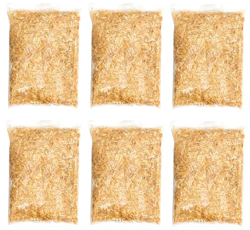 ACAN Tradineur - Pack de 6 Bolsas de Paja triturada para belén - Accesorio para decoración en el Nacimiento - Ideal para los últimos Detalles