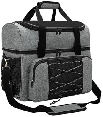 Meichoon Bowling-Tragetasche mit zwei Bällen, oberes Schuhfach für ein Paar Schuhe bis Größe 44, innen ausgestattet mit verstellbaren, gepolsterten Schultergurten, gepolsterten Griffen