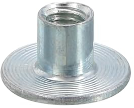 QUARKZMAN M5 T-Nüsse, 12 Stück Karbonstahl T-Nut Runde Basis Schweißmuttern 8mm Höhe Durchgangsloch Flansch Einsetzmuttern mit weiblichem Gewindeplatte