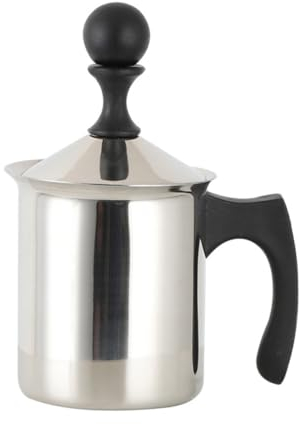 Zerodeko Milk Frother Mini Blender Hand Blender Manual Milk Foamer Smoothie Mixer Foamer Frother Cup Coffee Frother Cup Latte Art Pitcher Instant Appliance Stainless Steel Glass