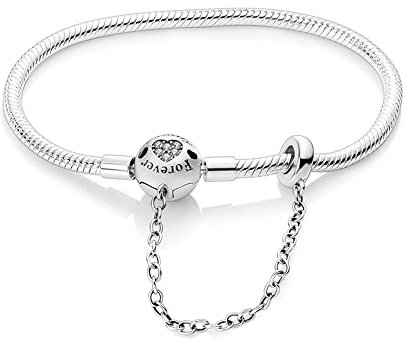 LIGHTDOG Bracelet en Argent 925 avec Chaîne Serpent pour Charms Pandora ou Charms Européens Bracelet en Argent Perlé Cadeaux pour Femmes