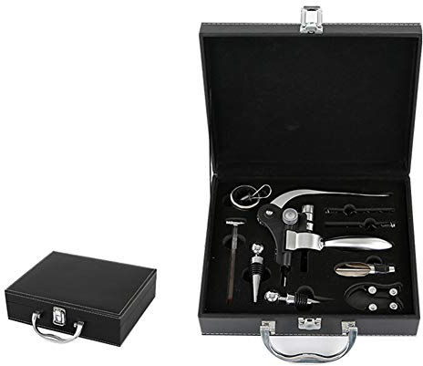 ISCBAFYX Alloy Rabbit-Shaped Wine Corkscrew, Corkscrew, Home Business Bar, Restaurant, Wine Opener, Wine Set, Wine Tool Combination Gift Box (Set of 9),A (C)