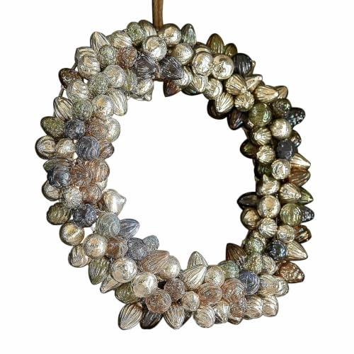 LOBERON Kranz Azélisse ,  bunt | Weihnachten, Winter, Festtage, stilvolles Interieur, Mundgeblasenes Glas, Bauernsilber-Finish und zarte Tönungen