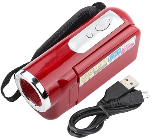 Pissente Kinder-Camcorder, Digital-Videokamera-Camcorder, Tragbarer Kinder-Kinder-HD-Digital-Videokamera-Camcorder mit TFT-LCD-Bildschirm, Spielzeugunterstützung, Speicherkarte, (Rot)
