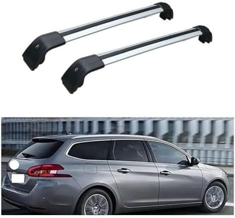 GuGuoZZ Aluminium Dachträger Relingträger für Peugeot 308 SW 2007-2019 Dachgepäckträger für Fahrradträger Dachboxen Oder Als Skihalter