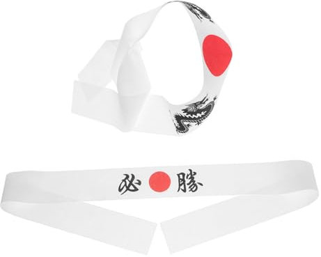 DEARMAMY 2stücke Ninja Stirnband Mit Japanischem Design Atmungsaktivem Für Köche Und Karate-training Bequemer Halt Und Vielseitige Nutzung Als Kopftuch Oder Haarband