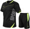Gemzon Jungen Fußball Trikot Kinder Sportklamotten Trainingsanzug Kleidung Kids Outfit Set Jersey Set Sportshorts, 10-11 Jahre, Schwarz (Etikett: 26)