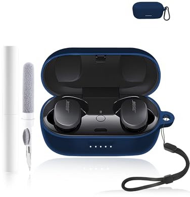 Silicone Protective Case for Bose QuietComfort Earbuds - Durable and Eco-Friendly Bluetooth Earphone Cover with Precise Holes - Dark Blue