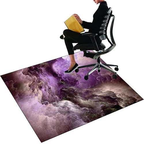 Gaming Stuhlmatten 90 x 120 cm, Unterlage Schreibtischstuhl, Bodenschutzmatte Kratzfest für Parkett und Hartböden, Bürostuhl Unterlage für Stühle Hohe Dichte Anti-Silp Bodenmatte für Rollstühle