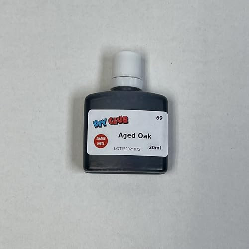 Water-Based Wood Dye, Wood Stain 500ml, 1000ml. Eco-Friendly, Non-Toxic, DIY Interior Projects, Quick Dry, Furniture.Black, Red, Green, Blue, Pine, Oak, Brown, Mahogan, (Aged Oak, 30ml Tester)