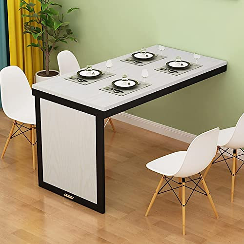 SZPLLZY Klappbarer Esstisch - Wandmontierter Klapptisch für kleine Räume - Umwandelbarer Schreibtisch - MDF - Schwarz - 90 x 40 cm (35 x 16 Zoll) x 75 cm (29,5 Zoll)