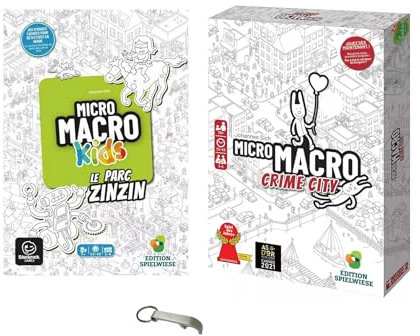 Lot Micro Macro Kids Le Parc Zinzin + Micro Macro Crime City Version Française + 1 Decap Blumie (Zinzin + City)
