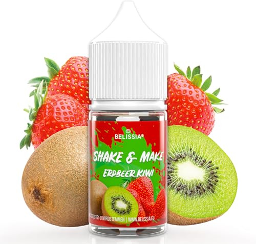 Belissia Shake and Make Erdbeer-Kiwi Geschmack 30ml Lebensmittelaroma | Hochdosiertes Aroma, vegan, ohne Zusatzstoffe, für Backen, Speisen, Getränke, Shakes, DIY und Raumduft