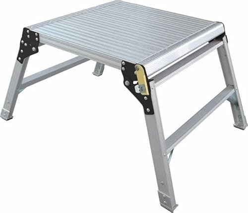 Tradewise Hop Up Aluminium Folding Work Platform, Portable Step Stool, Lightweight and Sturdy - Ideal for Painting, Wallpapering and Preparation Work on Ceilings, Walls and Windows