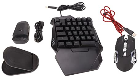 Yctze Ein-Hand-35-Tasten-Gaming-Tastaturkonverter-Set mit RGB-Rückbeleuchtung, Dual-USB-Ports und Adapter für PUBG-Spiele