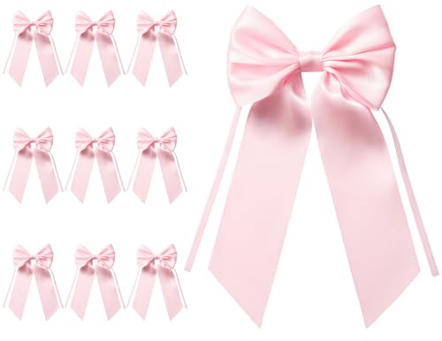 MORSUNBELA Schleifen Deko Hochzeit Geschenkschleifen Groß Girlande Schleife für Geschenk Geburtstag Weihnachten Adventskranz Weihnachtsbaum Rosa