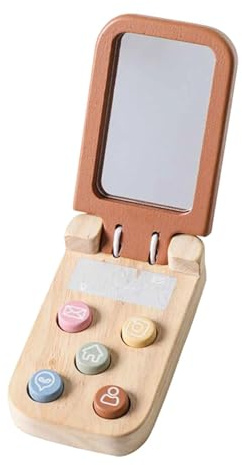 ＡＷＨＡＯ Spielzeug Handy Aus Holz für Babys, Kleinkinder, Smartphone Spielzeug, Holzspielzeug