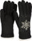 styleBREAKER Damen Handschuhe mit gestickter Schneeflocke, Strass und Fleece, warme Thermo Winter Strickhandschuhe 09010020, Farbe:Schwarz