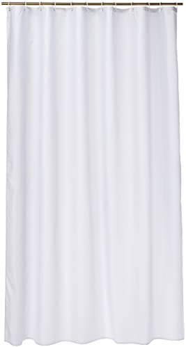 2 ur door - Duschvorhang, extra lang, Polyester, schimmelresistent, weiß, 180 x 220 cm
