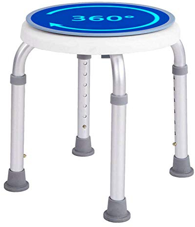 Izzy Tabouret de Douche Rond Rotatif à 360 degrés, capacité de Charge testée EN12182 et EN12520, siège de Douche, Chaise de Douche, siège de Salle de Bain antidérapant, 135 kg (Tabouret de Bain 360)
