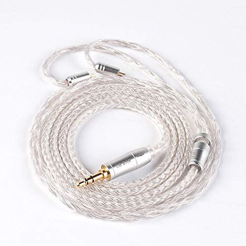 KBEAR 16 Core Upgrade 2 Pin Earphone Cable in Ear Monitor Replacement TRS Pure Silver Plated Copper Extension Cable with 0.78mm 2 Pin for AS10 ZS10 ZSX ZST ZS6 CCA C10 TRN V80 V90 X6 (2PIN 3.5mm)