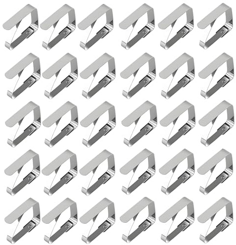 ANSLYQA Picnic Tablecloth Clips (2.7 Inch Large Size 30 Pack), Table Cloth Cover Clamps Holder Stainless Steel for Outdoor Patios Camping Wedding Party, (Square)
