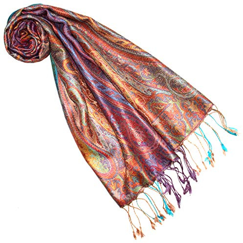Lorenzo Cana Seidenschal für Frauen Schal 100% Seide gewebt Damenschal elegant Paisley Muster Ton in Ton