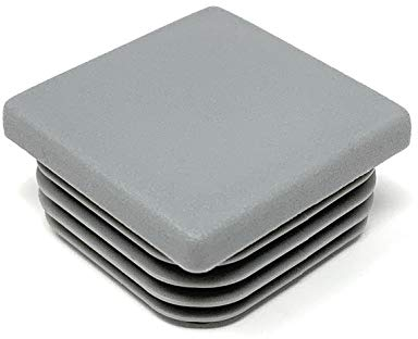 Design61 10x Vierkant Rohrstopfen Lamellenstopfen 40x40 mm mit Lamellen für Innenmaß 34-38 mm verkehrsgrau