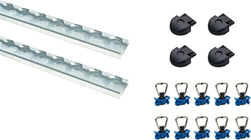 Starterset 2X 2m Airlineschienen eckig Slimversion Light + 10 Fittinge + 4 Endkappen