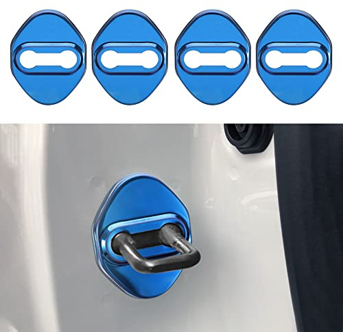 TOMALL 4pcs Car Door Lock Latches Cover Compatible with Honda Accord Civic CR-V XR-V HR-V UR-V Odyssey Crosstour Pilot Vezel Stainless Steel Car Door Lock Protector Sports Style Accessories (Blue)