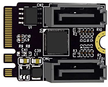 xiwai NGFF Key A+E PCI Express zu SATA 3.0 6Gbps Dual Ports Adapter Converter Festplattenerweiterungskarte JMB582 2230