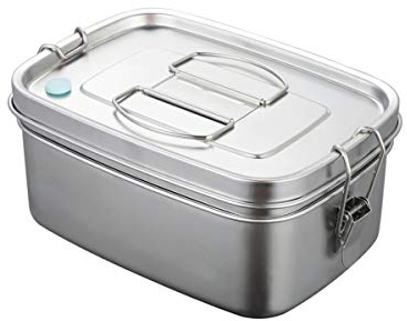 Porssaut Bento Box Lunchbox Set Lunch Boxes Breakfast Containers Detachable Baffle Food Storage Metal Package Stainless Steel Large Capacity 1500ml Rectangular Reusable