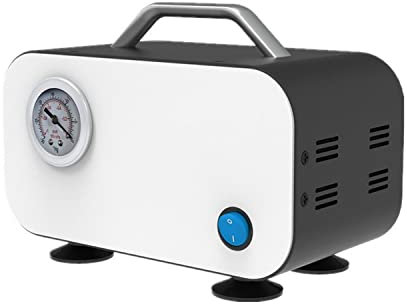 HYQNG Lab Oil Free Vacuum Pump, Fast Pumping Speed of 10 L per Minute, Small Portable Vacuum Pump, 20W Oil Free Motor and Diaphragm Pump,suitable for laboratory