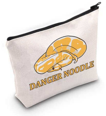 G2TUP Ball Python Schlange Liebhaber Geschenk Gefahr Nudel Makeup Tasche Schlange Dame Kosmetiktasche Schlange Mutter Geschenk Schlange Besitzer Geschenk Reptilien Tierliebhaber Reisetasche, Danger