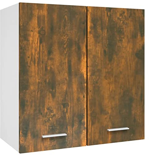 vidaXL Hängeschrank, Wandschrank für Küche, Küchenschrank mit viel Stauraum, Schwebeschrank Geschirrschrank Schrank, Räuchereiche Holzwerkstoff
