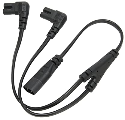 IEC 320 C8 auf Dual C7 Y Split Netzkabel, 2,5 A 250 V Stecker auf Doppelbuchse IEC C7 auf C8 AC Konverterkabel 1 in 2 Out AC Power Splitter Kabel für LCD Schreibtischlampe