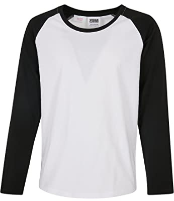 Urban Classics Damen Girls Contrast Raglan Longsleeve White/Black, 158/164
