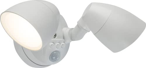 Knightsbridge 110-230V IP65 Twin Head White 20W Security Floodlight with PIR, Sensor, CCT and Manual Override (SL20CCTW)