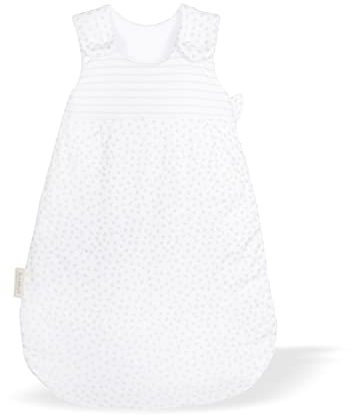 kolibri Baby-Schlafsack I Kliniklieferant Nr.1 I Atmungsaktiv I Für 0 bis 12 Monate | Ganzjahr Babyschlafsack I Oeko-TEX 100 Zertifiziert | Ärmellos Schlafsack | 2.5 TOG | Tupfen/Streifen | 74/80 |