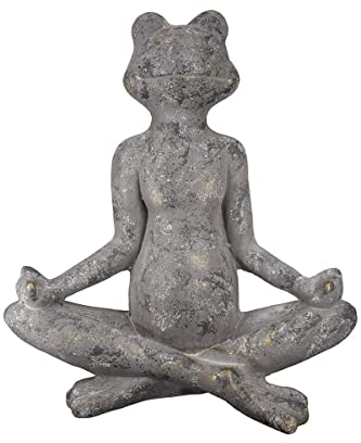 GILDE Magnesia Frosch Yoga, Höhe 50,5cm, In-und Outdoorgeeignet, anthrazitfarben mit antikfinish