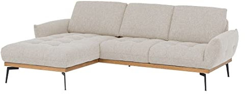 HOMELIV. Tulip Ecksofa in Sand inkl. Ottomane Links, 245x171x87 cm, verstellbare Rückenlehne, hoher Sitzkomfort in modernem Design