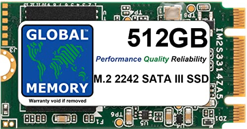 GLOBAL MEMORY Unidad de estado sólido SSD M.2 2242 NGFF SATA 3 de 512 GB para ordenadores portátiles, escritorios, servidores, estaciones de trabajo, placas madre