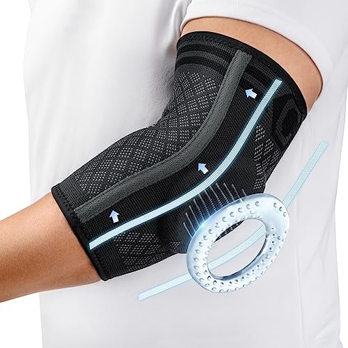 CAMBIVO 2x Coudière Tendinite avec Rembourrage en Gel et Stabilisateurs Latéraux, Coudiere Epicondylite de compression, Coudiere Musculation pour Soulagement de la Douleur, Tennis, Golf