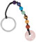 KYEYGWO Rosenquarz Kristall Ping An Schnalle Schlüsselanhänger für Unisex, 7 Chakra Stein Schlüsselring Deko Heilstein Taschenanhänger Anhänger für Glücksbringer
