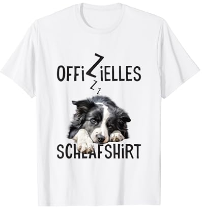 Border Collie Offizielles Schlafshirt Mit Hund Lustig T-Shirt