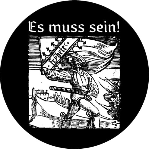 Es muss sein Bundschuh Bauernkrieg Aufkleber 10 cm