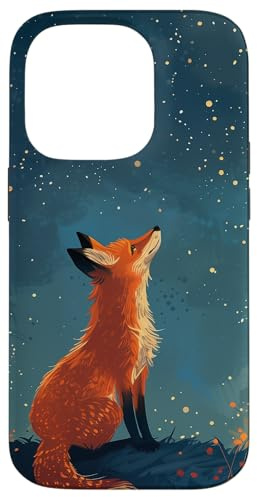 Fuchs Waldbewohner Fuchsliebhaber Tiere Sterne Nacht Hülle für iPhone 14 Pro
